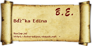 Bóka Edina névjegykártya