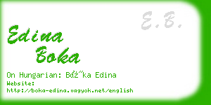 edina boka business card